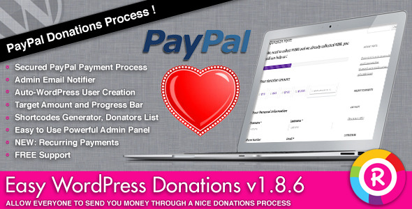 『透過PayPal捐款贊助』方式讓你有收入！【WordPress Plugin外掛程式】Easy WordPress Donations – V1.8.6