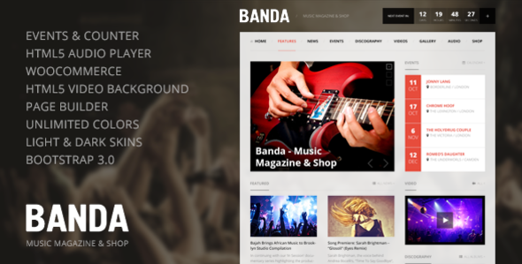 Banda v1.0.2 – WordPress Music Magazine 音樂雜誌